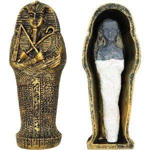 Egyptian Mummy Figurine Home Decor Collectible Bronze Vintage Style